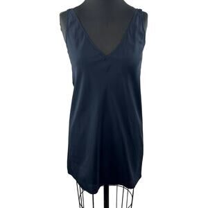 Broadway & Broome J. Crew Black Sleeveless V-Neck 100% Silk Top Mini Dress 0